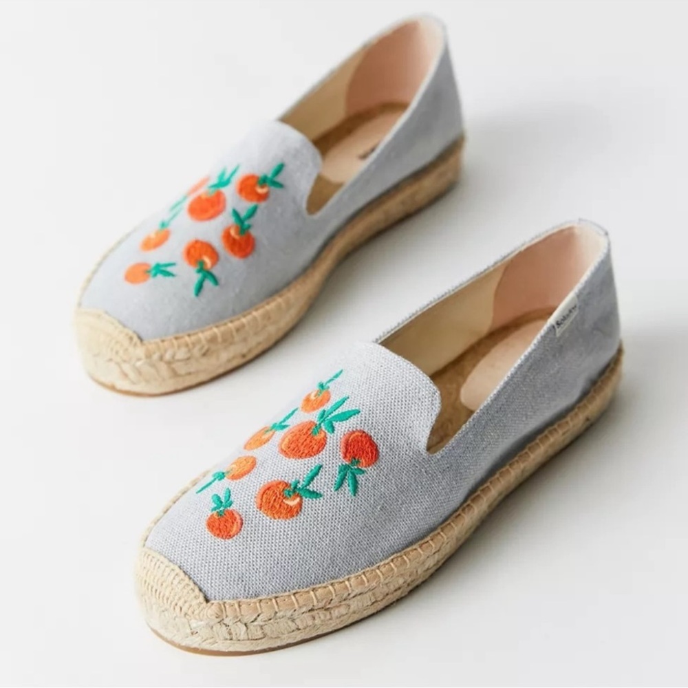 SOLUDOS & Anthropologie Clementines Blue Platform Espadrilles Size 8